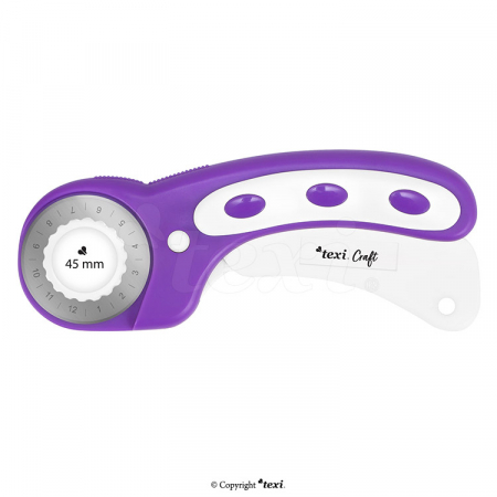 Cuttere rotative - Cutter rotativ 45mm, violet, cu 5 lame de rezerva TEXI 4106