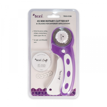 Cutter rotativ 45mm, violet, cu 5 lame de rezerva TEXI 4106 [2]