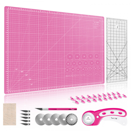 Covorașe de tăiere cu autovindecare - Kit taiere si feliere, dimensiune 60 x 45 cm TEXI CRAFT ROZ