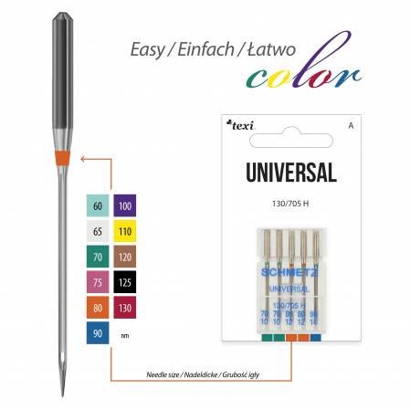 Ace universale pentru mașini de uz casnic, 5 buc, dimensiuni 70x2, 80x2, 90x1 TEXI UNIVERSAL 130/705 H 2x70 2x80 1x90 [1]