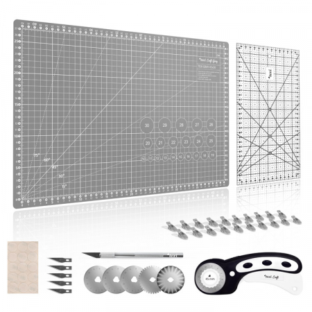 Covorașe de tăiere cu autovindecare - Cutting and slicing kit, size 45x30 cm TEXI CRAFT GRAY 45X30