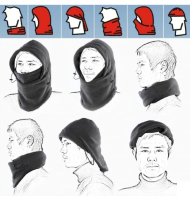 Cagula Unisex, Fleece Polar, Gri, Marime Universala [3]