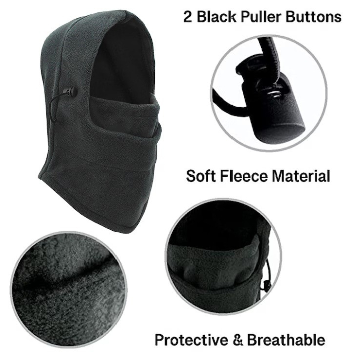 Cagula Unisex, Fleece Polar, Gri, Marime Universala [2]