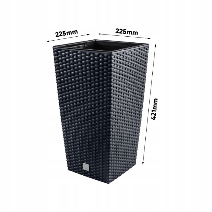 Ghiveci inalt cu insertie Rato Square DRTS265, 26.6 L, antracit, 26.5 x 50 cm [3]