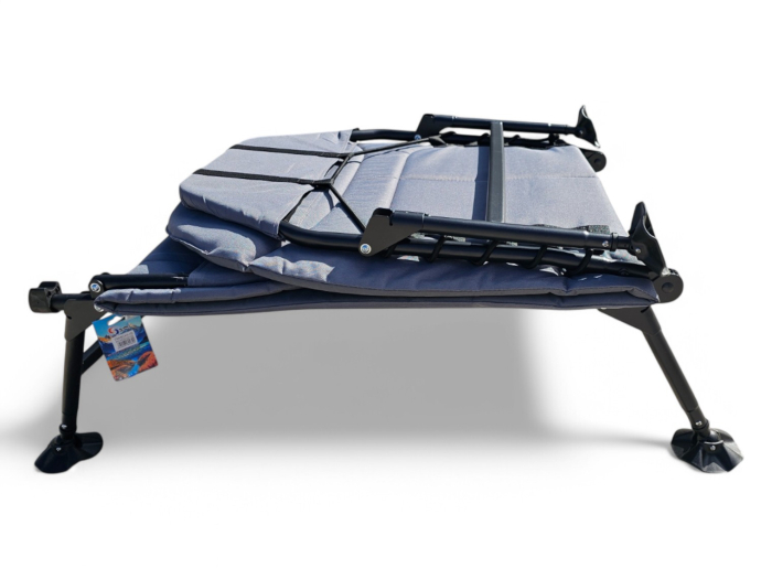 Pat si Sezlong Plianbil Almarox, Albastru Gri, 30-32x205x65cm, greutate maxima 130kg, saltea confortabila [6]