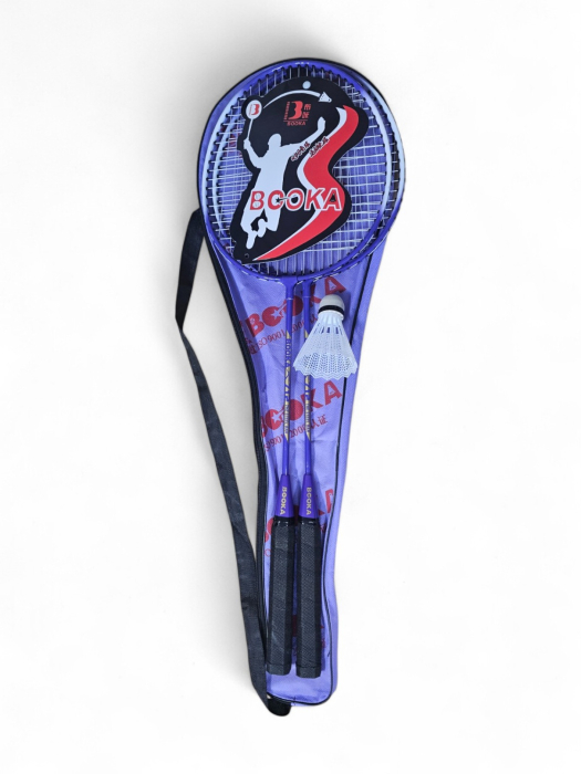 Set 2 Rachete Badminton cu Fluturas si Husa, Mov [1]