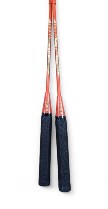 Set 2 Rachete Badminton cu Fluturas si Husa, Portocaliu [3]