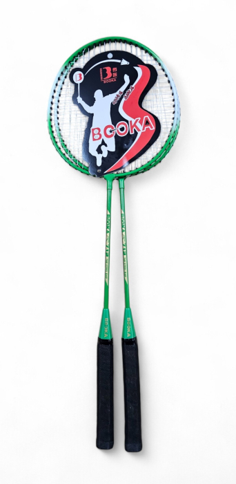 Set 2 Rachete Badminton cu Fluturas si Husa, Verde [2]