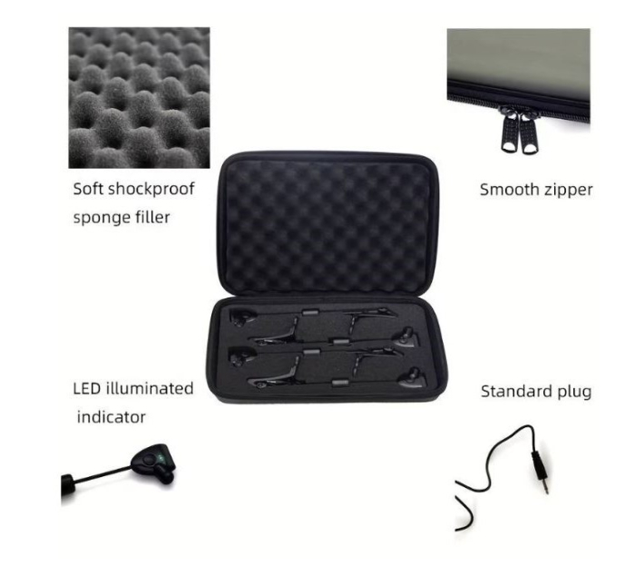 Set 4 Swingere Almarox Black, cu penar pentru transport, greutate reglabila, iluminare led in culori diferite, mufa jack [3]