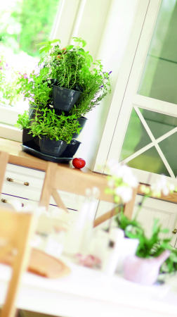 Ghiveci triplu pentru ierburi Coubi Herbal, antracit [1]