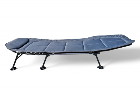 PESCUIT - Pat si Sezlong Plianbil Almarox, Albastru Gri, 30-32x205x65cm, greutate maxima 130kg, saltea confortabila