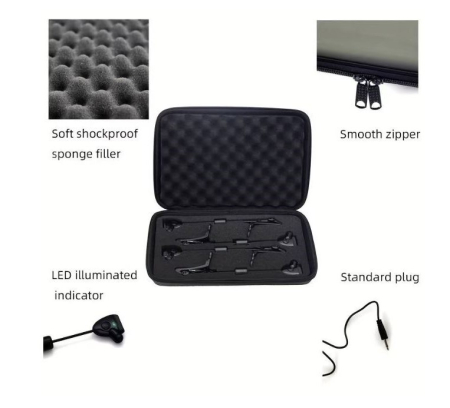 Set 4 Swingere Almarox Black, cu penar pentru transport, greutate reglabila, iluminare led in culori diferite, mufa jack [2]