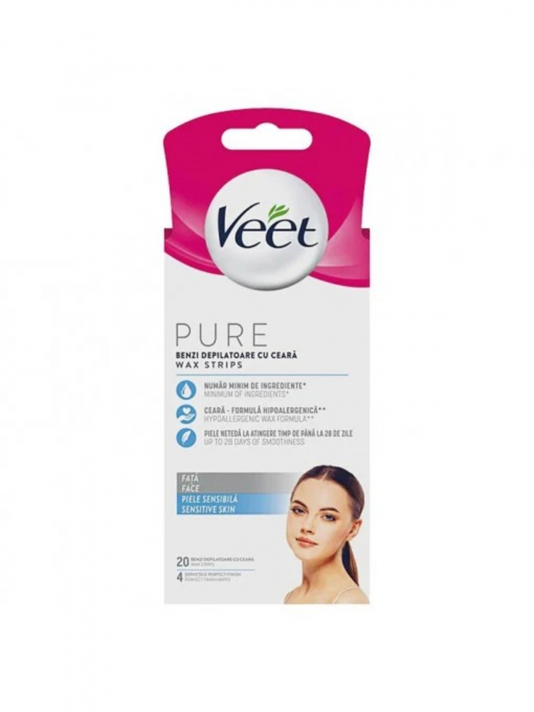 Benzi Depilatoare, Veet, Piele Sensibila, Pure, 20 buc [1]