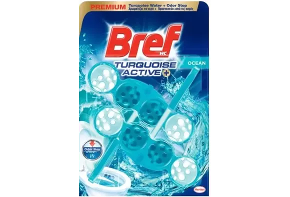 BREF ODORIZANT WC BILE 2X50G COLOR AKTIV TURQUOISE OCEAN [1]