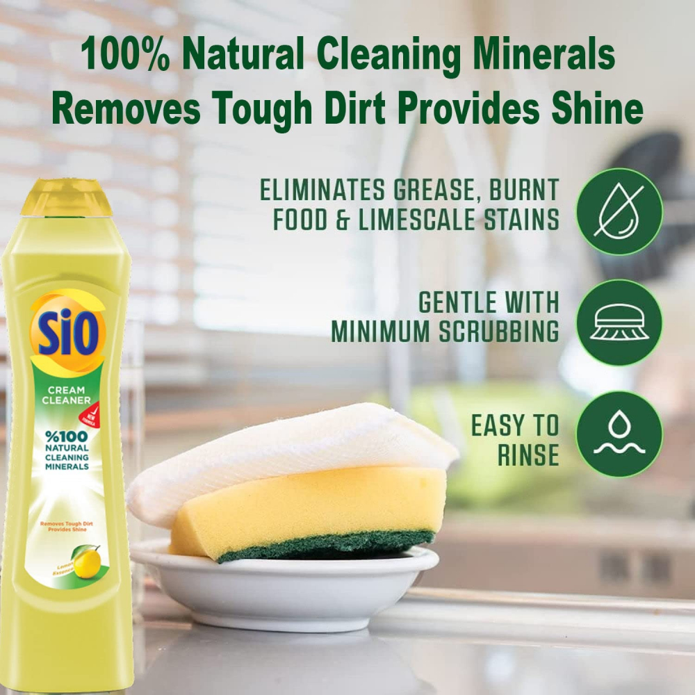 Crema de Curatat, Sio, cu Aroma de Lamaie, cu Minerale 100% Naturale, 500 ml [2]