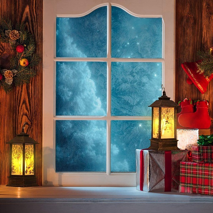 Decoratiune Craciun, Felinar cu Led, Mos Craciun, Maro, 5.3 x 12.5 cm [6]