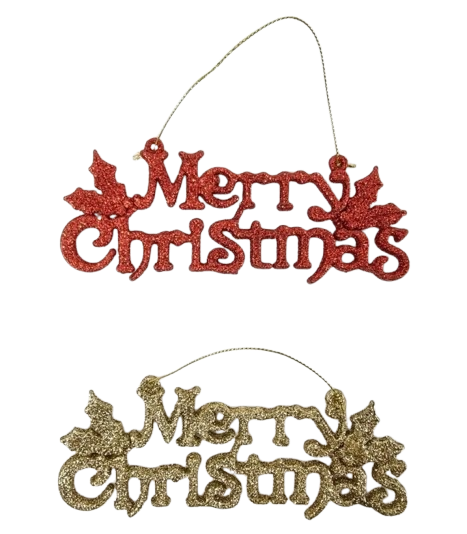 Decoratiune Craciun, Merry Christmas, 19 cm, 2 buc [1]