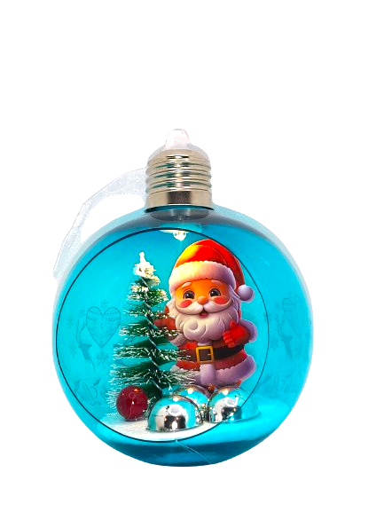 Glob Albastru de Craciun cu Led, Peisaj de Iarna [1]