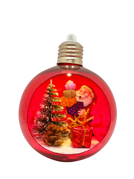 Glob Rosu de Craciun cu Led, Peisaj de Iarna [3]