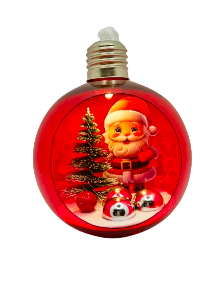 Glob Rosu de Craciun cu Led, Peisaj de Iarna 2 [1]