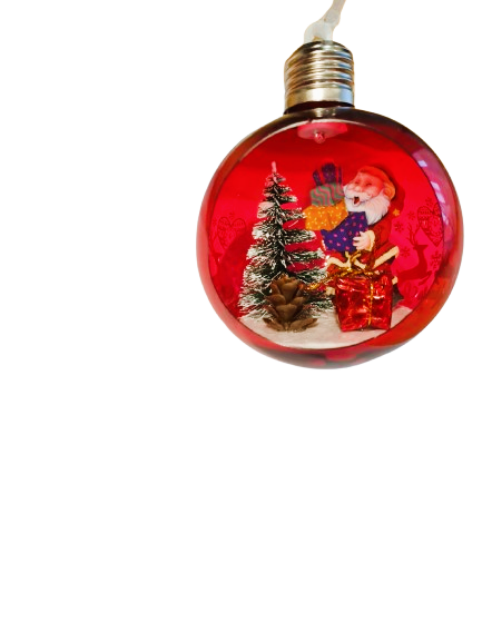 Glob Rosu de Craciun cu Led, Peisaj de Iarna [2]