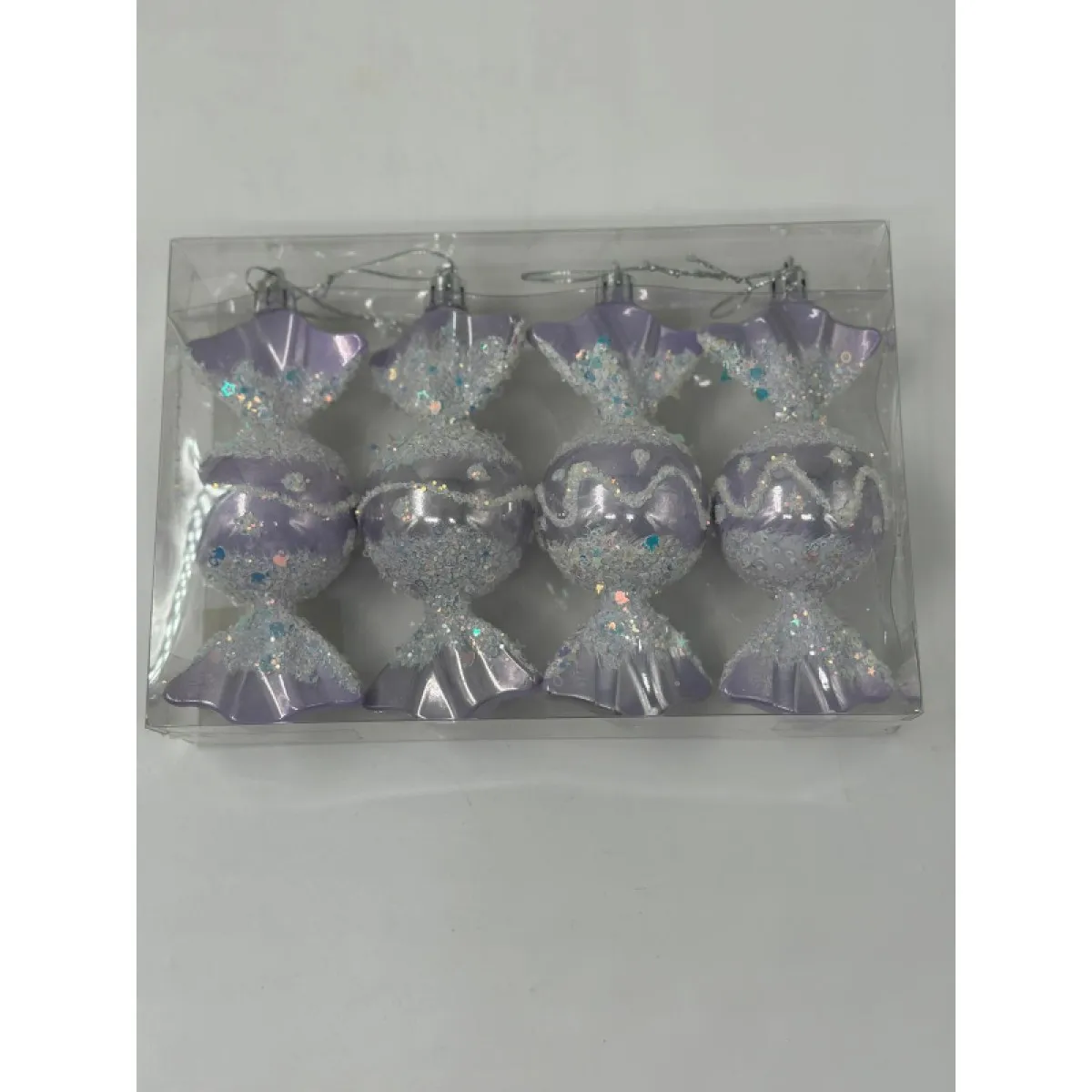 Globuri Craciun Forma Bomboana  12cm 4buc/set [1]