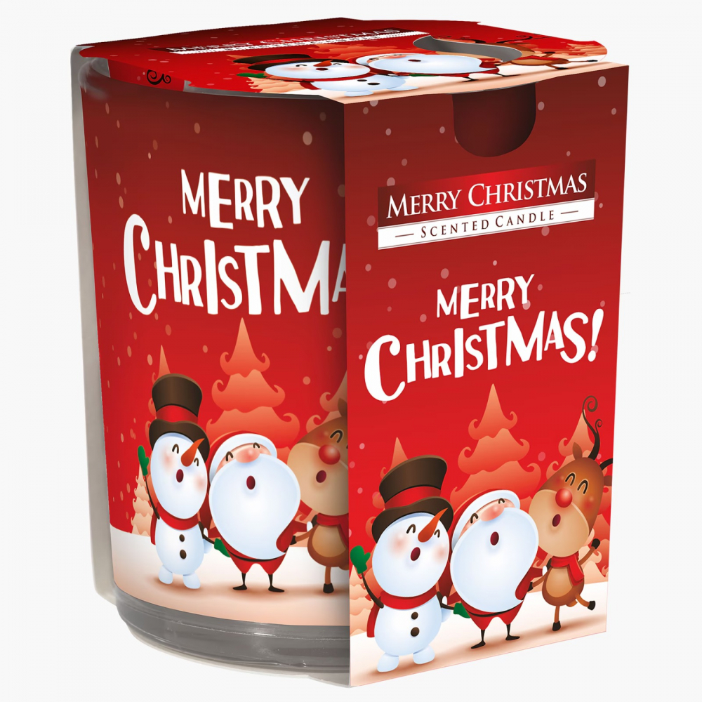 Lumanare Parfumata in Pahar Imprimat, Aura, Merry Christmas [1]