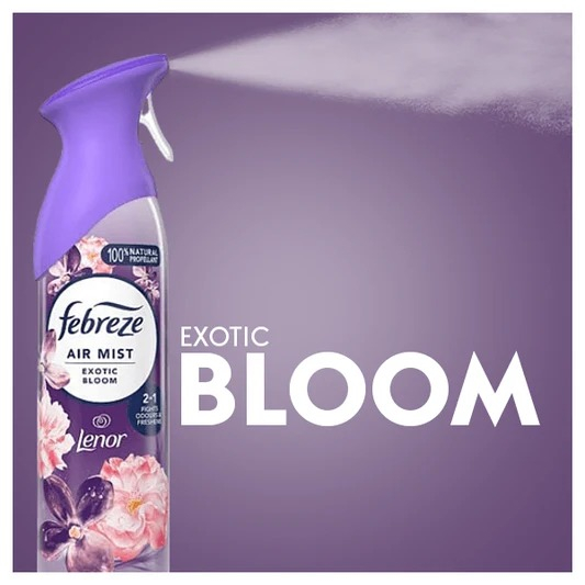 Odorizant de Camera, Febreze, Air Mist, Exotic Bloom, Spray, 185 ml [2]