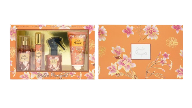 Set Cadou pentru Femei, Exotic Marigold, Body Mist 100 ml, Apa de Parfum 20 ml, Spray Par 100 ml, Crema Hidratanta Corp 100 ml, Inspirat de Victoria`s Secret - Pure Seduction [2]