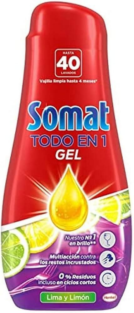 SOMAT DETERGENT GEL MASINA SPALAT VASE 640ML LEMON 40SP [1]