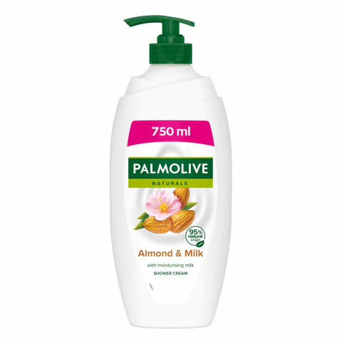Gel de Dus - Gel de Dus, Palmolive, Naturals, Almond & Milk, cu Pompita, 750 ml