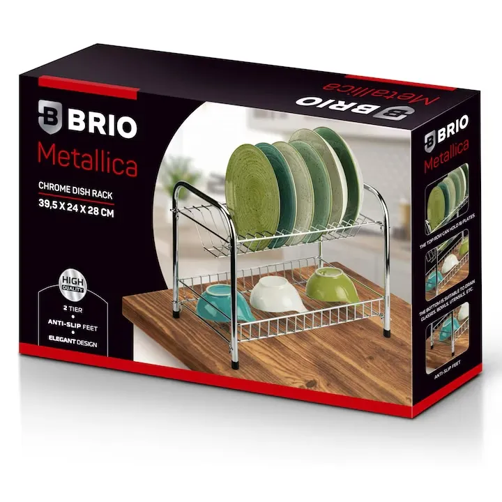 Organizatoare Vesela - BRIO METALLICA SCURGATOR VASE CROMAT 2 NIVELE 107509