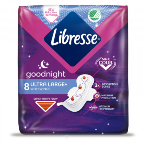 Igiena Intima - Absorbante, Libresse, Night Ultra Large+, 8 buc