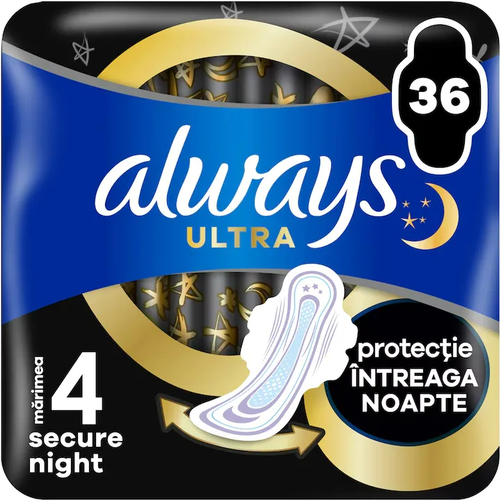 Absorbante Zilnice - ALWAYS ABSORBANTE 36BUC ULTRA SECURE NIGHT