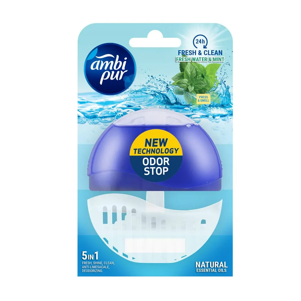 Produse de Curatenie - AMBI PUR ODORIZANT WC 5IN1 55ML FRESH WATER MINT, Odorizante WC