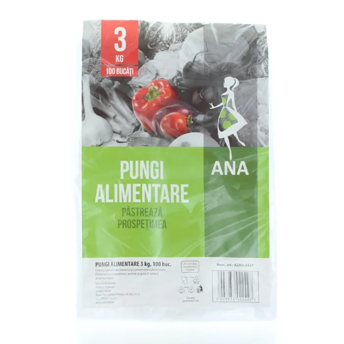 Pungi Alimentare - ANNA PUNGI ALIMENTARE 3KG 100BUC