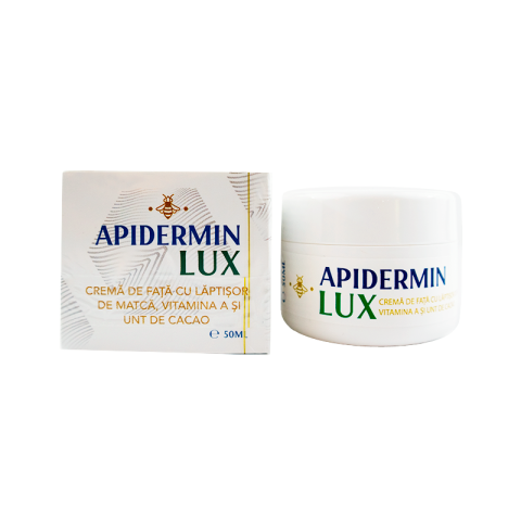 Ingrijire Personala - Apidermin Lux Cremă Față 50ml cu Lăptișor de Matcă, Unt de Cacao și Vitamina A