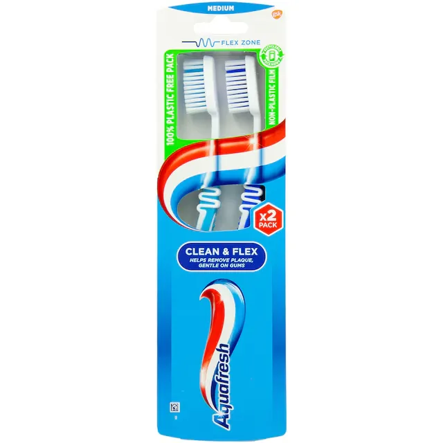 Periuta de Dinti - AQUAFRESH PERIUTA DINTI MEDIUM CLEAN FLEX 1+1