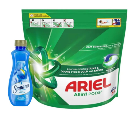 Detergent Capsule - Ariel all in 1 pods, 65 capsule