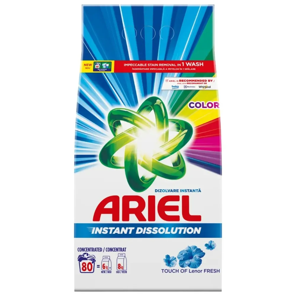 Detergent Pudra Automat - ARIEL DETERGENT PUDRA AUTOMAT 6KG TOUCH OF LENOR 80 SPALARI