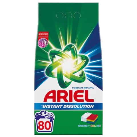 Detergent Rufe - ARIEL DETERGENT PUDRA AUTOMAT 6KG WHITE&COLORS 80 SPALARI