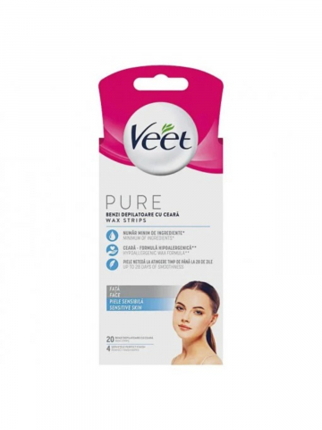 Epilare - Benzi Depilatoare, Veet, Piele Sensibila, Pure, 20 buc