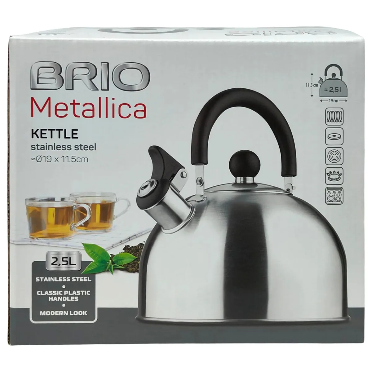 Cafetiere si Ibrice - BRIO METALLICA CEAINIC SATIN 2.5L 19X11.5CM 106042