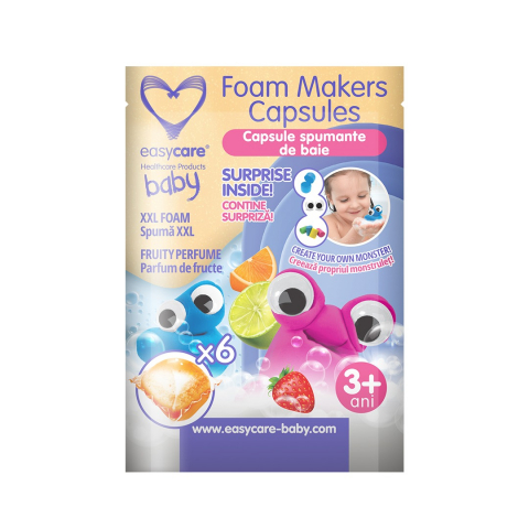 Capsule Spumante de Baie, Easycare Baby, Parfum Fructe si Surpriza, 6 buc, 108 g [0]