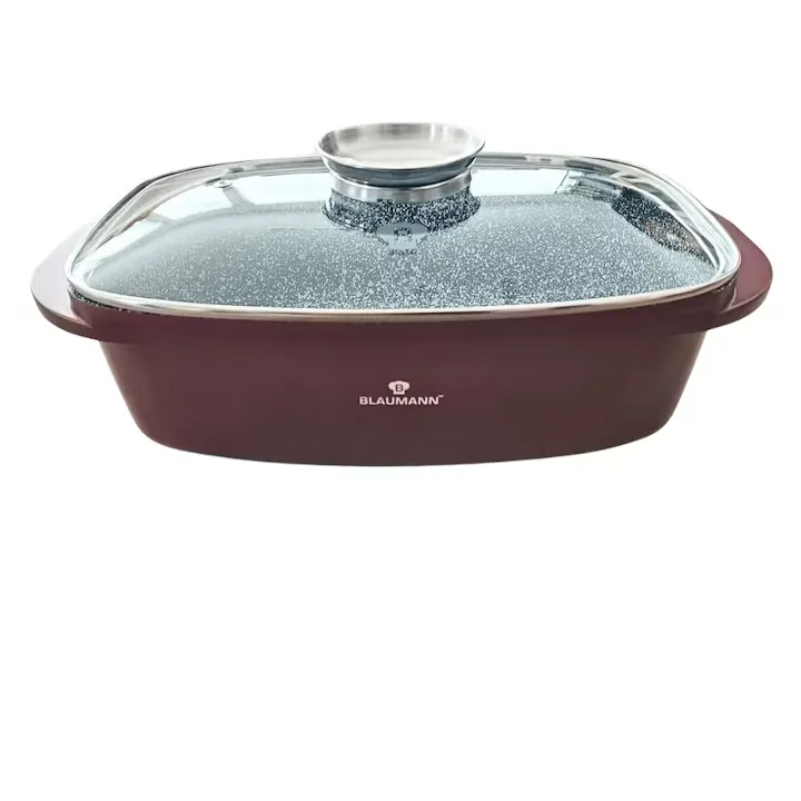 Tavi si Forme Prajituri - CERASTONE TAVA CU CAPAC SI SISTEM AROMA KNOB 4.5L 32X23X7.5CM