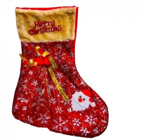 Articole Craciun - Ciorap Decorativ cu Blanita de Craciun, 25 x 40 cm
