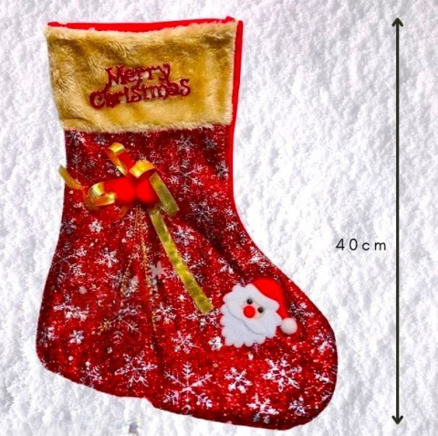 Ciorap Decorativ cu Blanita de Craciun, 25 x 40 cm [1]