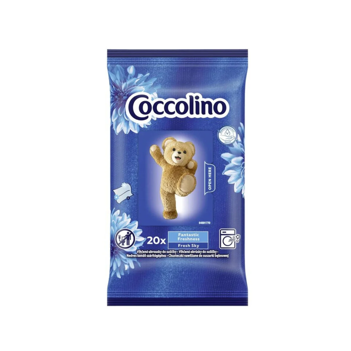 Servetele parfumate rufe - Coccolino Servetele Parfumate Uscator Rufe Fresh Sky 20buc