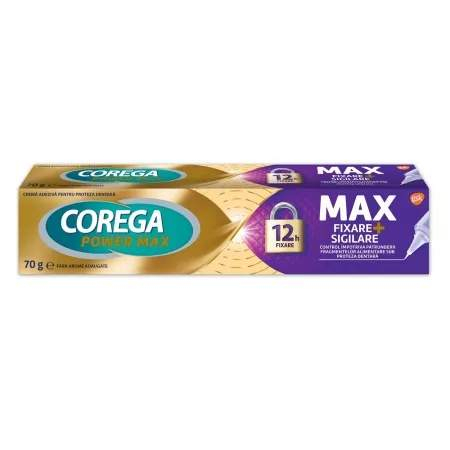 Adeziv Proteza Dentara - COREGA CREMA ADEZIVA 70G POWER MAX HOLD BLOCK