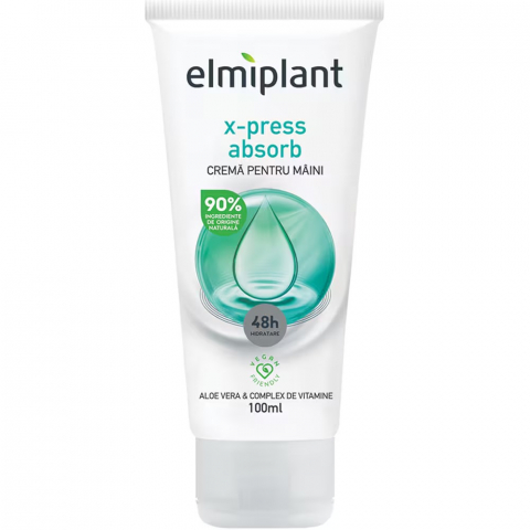 Creme de Maini - Crema de Maini, Elmiplant, X Press, Absorb, Aloe Vera si Complex de Vitamine, 100 ml